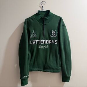 Forest Green Quarter-Zip Pullover Sweater